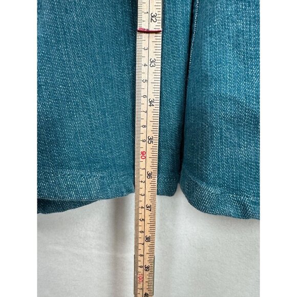 VTG Jeanology Denim Maxi Skirt Western Y2K 90s Boho Flare Teal sz 8 - Picture 5 of 7